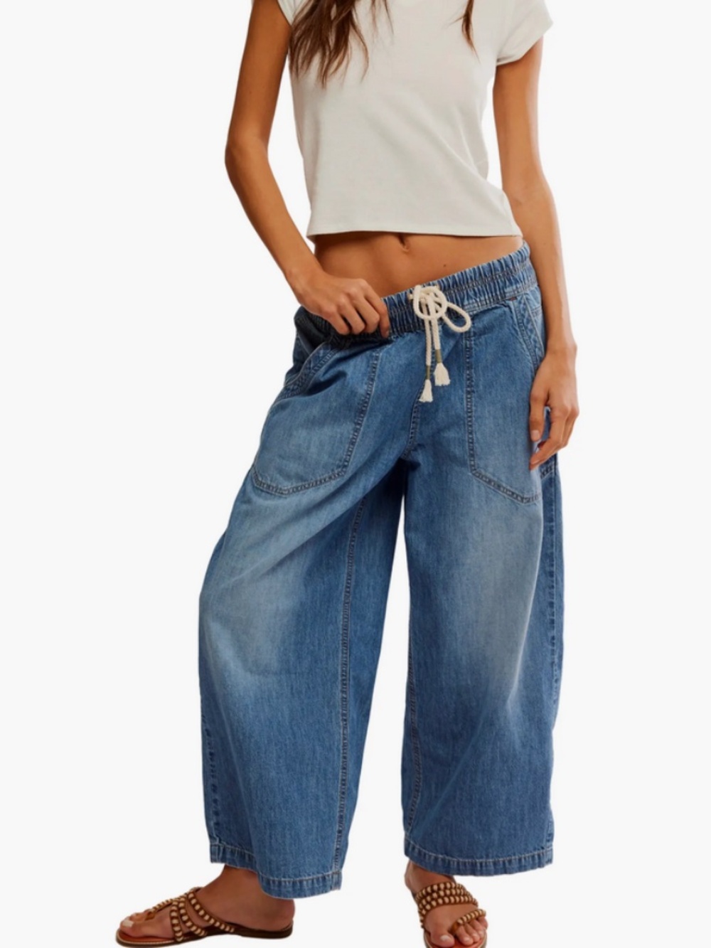 Free People / We The Free Easy Peasy Pull-On Jeans / Color: No Problem / small